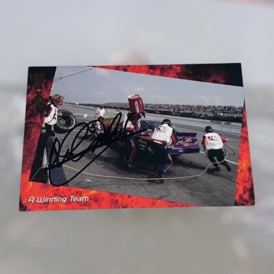 JOHN ANDRETTI OVERSIZE 1996 MAXX autographed NASCAR card #10 A WINNING TEAM - Image 1 of 2