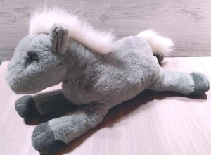 Vintage selten Dakin Huggables Georgia dapfelgrau liegendes Pferd Plüsch 20 Zoll schön! - Bild 1 von 6