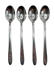 International CREATION 1 Lot of 4 Iced Tea Spoons 7 1/4" Stainless Flatware - Picture 1 of 12