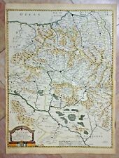 SPAIN NAVARRE 1652 NICOLAS SANSON UNUSUAL LARGE ANTIQUE MAP IN COLORS