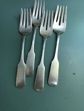 Gorham Sterling Flatware Old English Tipt - Older Set - No Mono 4 Salad Forks