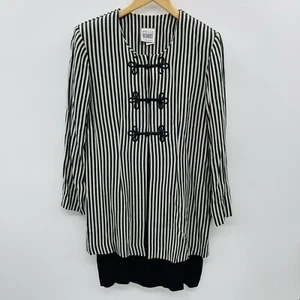 R & M Richards Vintage Womens Petite Size 10P Striped Jacket with Attached Dress - Picture 1 of 7