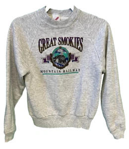 Great Smokies Mountain Railway Sweater Kids L 14-16 Vintage Sweatshirt-C1 - Picture 1 of 11