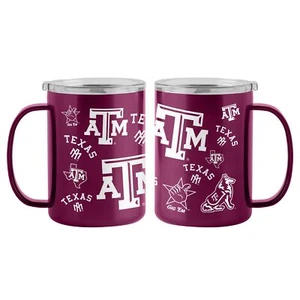 Texas A&M Aggies 15oz Sticker Ultra Mug Stainless Steel Insulated Hot-Cold - Picture 1 of 4