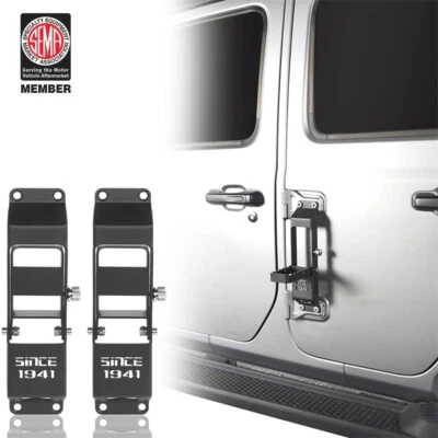 Par de escalones de bisagra de puerta plegable con logotipo de 1941 para Wrangler Jeep JL JT Gladiator 18-25 Foto 1 de 4