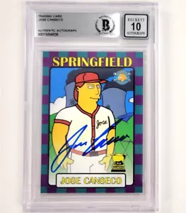 Jose Canseco autograph The Simpsons signed Isotopes card Beckett BGS BAS 10 Auto - Picture 1 of 2