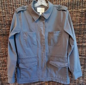 Scharnier Jacke Damen mittelgrau Militär Utility Hausarbeit Scheune Mantel Longline Boho - Bild 1 von 12