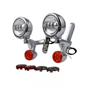 4.5" Turn Signals LED Spot Fog Light Bracket Fit For Harley Road King 1994-2023 - Picture 1 of 12
