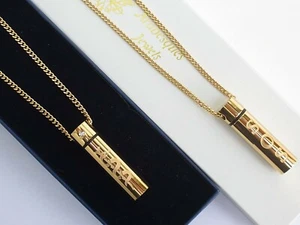 SOS NECKLACE PENDANT 30" MEDICAL EMERGENCY/ALERT/STAINLESS STEEL TALISMAN GOLD - Picture 1 of 5