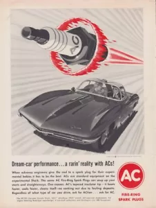 Dream-car performance, a rarin' reality AC Spark Plugs Corvette Shark ad 1963 MT - Picture 1 of 1