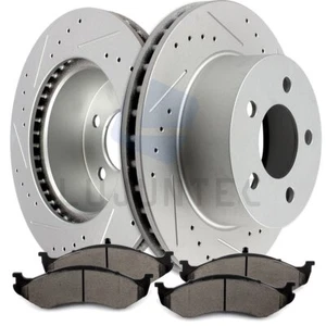 Front Ceramic Pads Rotors Brake Discs For 1990-99 Jeep Grand Cherokee Wrangler - Picture 1 of 12