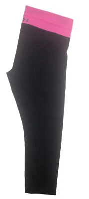 Under Armour Women's Compression Yoga Capri Leggings Black Pink Waistband S - Image 1 of 4