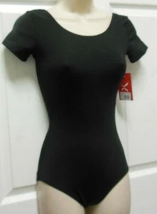 Capezio TB133 kurzärmeliges Trikot Damen schwarz Tanz Ballett Mikrofaser Neu - Bild 1 von 5
