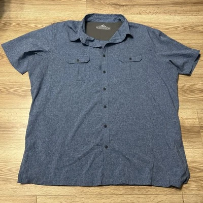 Croft & Barrow Men’s Blue Outdoor Button Up Quick-Dry Shirt Size 3XL TALL (A00) - Image 1 of 4