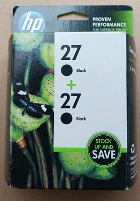 Paquete doble tinta negra HP 27 original sellada de fábrica  Foto 1 de 4