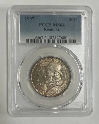 1937 Roanoke Commemorative Silver Half Dollar PCGS MS64 - Image 1 of 4