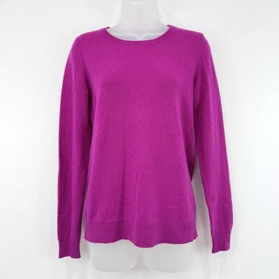 Suéter de cachemir C By Bloomingdales para mujer M fucsia 100 % 2 capas silencioso de lujo Foto 1 de 4