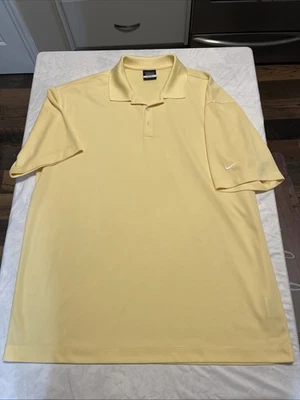 Nike Golf Shirt Men's Size XL Dri Fit Solid Yellow Excellent Condition  - Image 1 of 4