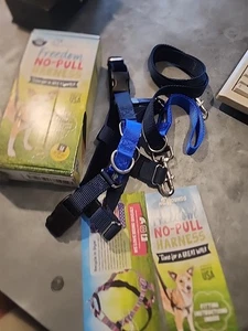 "Arnés y correa 2 Hounds Freedom No Pull 1"" azul talla mediana" Perros 40-60 libras - Imagen 1 de 7