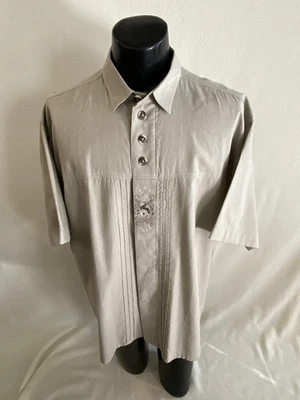 IMPERIAL LANDHAUS Camicia Uomo XXL/44EU Ricamata Oktoberfest Trachten Verde - Immagine 1 di 4