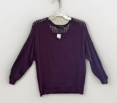 Suéter Pullover Lane Bryant Púrpura Red Hombros Talla 14/16 Curvilíneo Nuevo con Etiquetas Foto 1 de 4