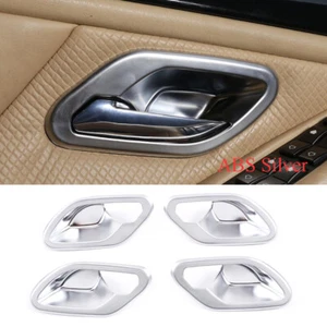 Fit For BMW 5 Series E39 1996-2003 Interior Door Handle Bowl Trim ABS Silver 2PC - Picture 1 of 11