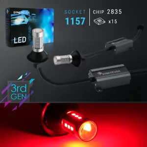 Syneticusa 1157/7528 15 LEDs rojo intermitente/bombillas de luz de estacionamiento sin errores - Imagen 1 de 10