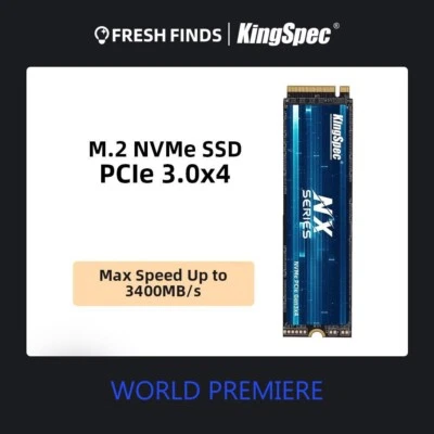KingSpec SSD M.2 nvme 2280 Built-In Solid-State Drive Sata up tp 3400mb/s NX-256 - Image 1 of 4