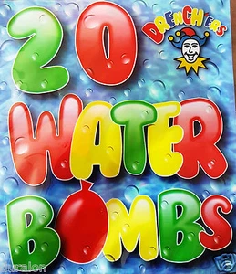 Wasserbomben Wasserballons gemischte Farben Pack Spaß Wasserbombe Booms 2 x 20 Neu - Bild 1 von 2