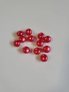 Red Pearl Buttons 10 count Imitation 11.5mm - Picture 1 of 3