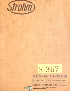 Strohm M45, Automatic Screw Machine, Operations Manual 1961 - Picture 1 of 3