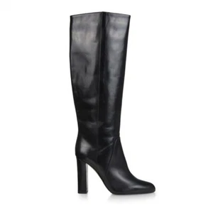 Botas DFV para mujer de cuero de tacón alto Gladyss negras talla 10M - Imagen 1 de 7