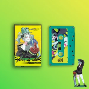 Cyberpunk 2077 Edgerunners Rebecca Fluorescent Green Cassette Tape Anime Tracks - Picture 1 of 7