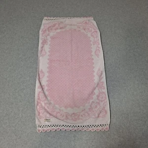 Vintage Martex Handtuch rosa Retro weich 60er 70er Blumen Häkel Jakobsmuschel MCM - Bild 1 von 9