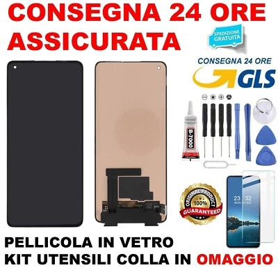 DISPLAY TOUCH SCREEN ORIGINALE ONEPLUS 8 IN2010 SCHERMO VETRO NERO AMOLED FLUID