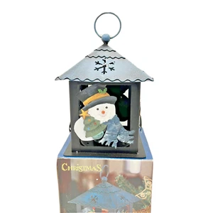 Neu Creative Enterprises Laterne Metall Schneemann Weihnachtskerze Indoor Outdoor - Bild 1 von 12
