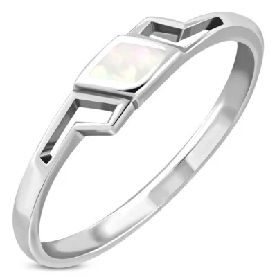 Simple Mother of Pearl Silver Ring, MIX US SIZE, 925 Solid Sterling Silver - Image 1 of 3