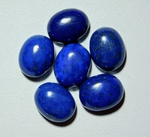 6 Pcs Natural Lapis Lazuli Oval Cabochon, Loose Lapis Lazuli Gemstones 10x8MM - Picture 1 of 6