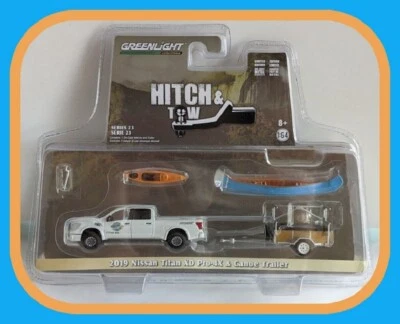 2019 NISSAN TITAN XD PRO-4X TRUCK & 2 CANOES WITH TRAILER DIECAST SCALE 1/64 GL - image 1 of 4