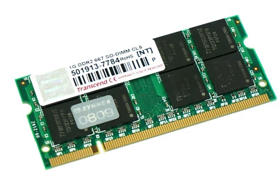 501913-7784 GENUINE TRANSCEND LAPTOP MEMORY 1GB DDR2 667 SO-DIMM CL5 (CA610) - Image 1 of 2