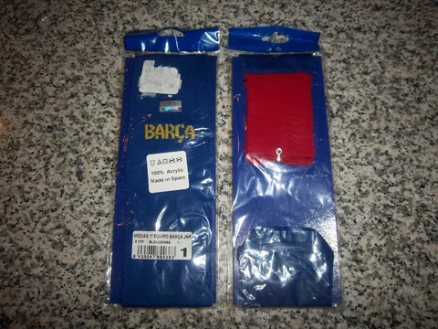 2 PAIR BLUE/RED FCB SOCCER SOCKS - NWT Cover