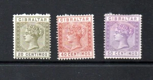 Gibraltar 1889/95 old Victoria stamps (Michel 25/26 + 30) MLH - Picture 1 of 2