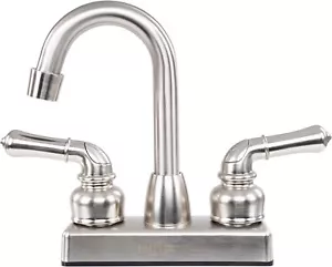 Non-Metallic Home Bar Faucet with Teapot Handles 4" - Brushed Nickel - Picture 1 of 4