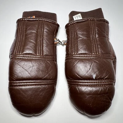 Kombi Mittens Genuine Leather Down & Feather Ladies Size L Large Brown Korea - Image 1 of 4