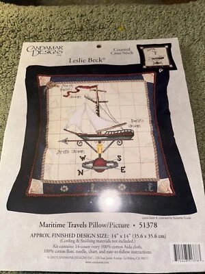 Набор подушек/картинок для вышивания счетным крестом CANDAMAR DESIGN морские путешествия - Изображение 1 из 2