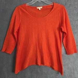 Eileen Fisher Petite Orange Linen Top 3/4 Sleeve Size PP RN 78121 - Picture 1 of 9
