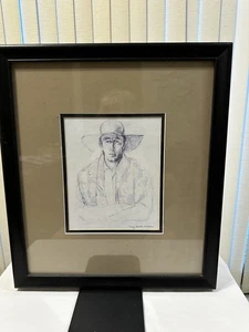 Kohle- oder Graphitzeichnung von Mary Charles Wisner, signiert, 8”x6,5”, - Bild 1 von 11