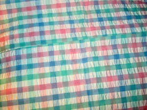 STOFFRESTE Seersucker? pastell waagerechte Streifen/Platte 3 Stück (Nähen RM BX4 - Bild 1 von 1