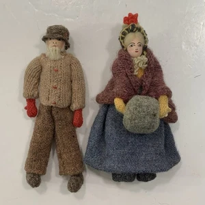 North Brunswick Kanada handgefertigte bewegliche Wollpuppen, 7 Zoll groß - Vintage 1940er - Bild 1 von 4