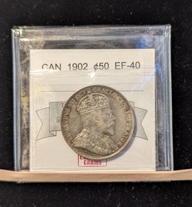 1902  Coin Mart Graded Canadian 50 Cent, **EF-40** - Photo 1/7